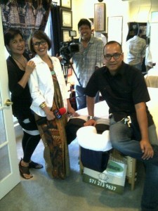with the team from Voice Of America Debbie, Yogi and Wahyu
